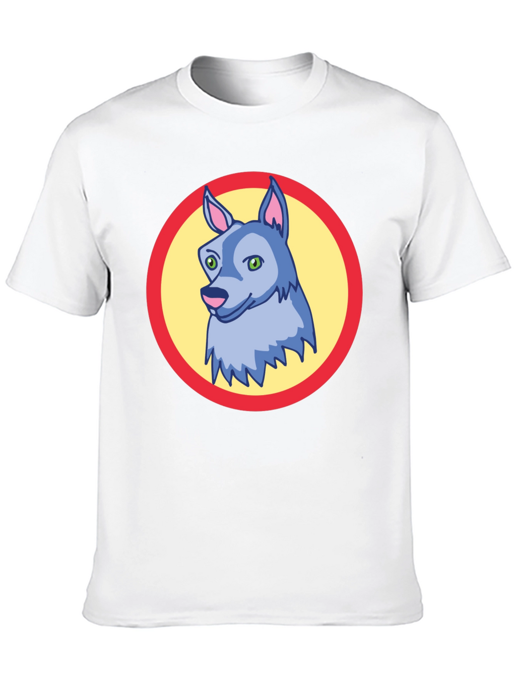 Cartoon Wolf Graphic Tee - Black Unisex T-Shirt