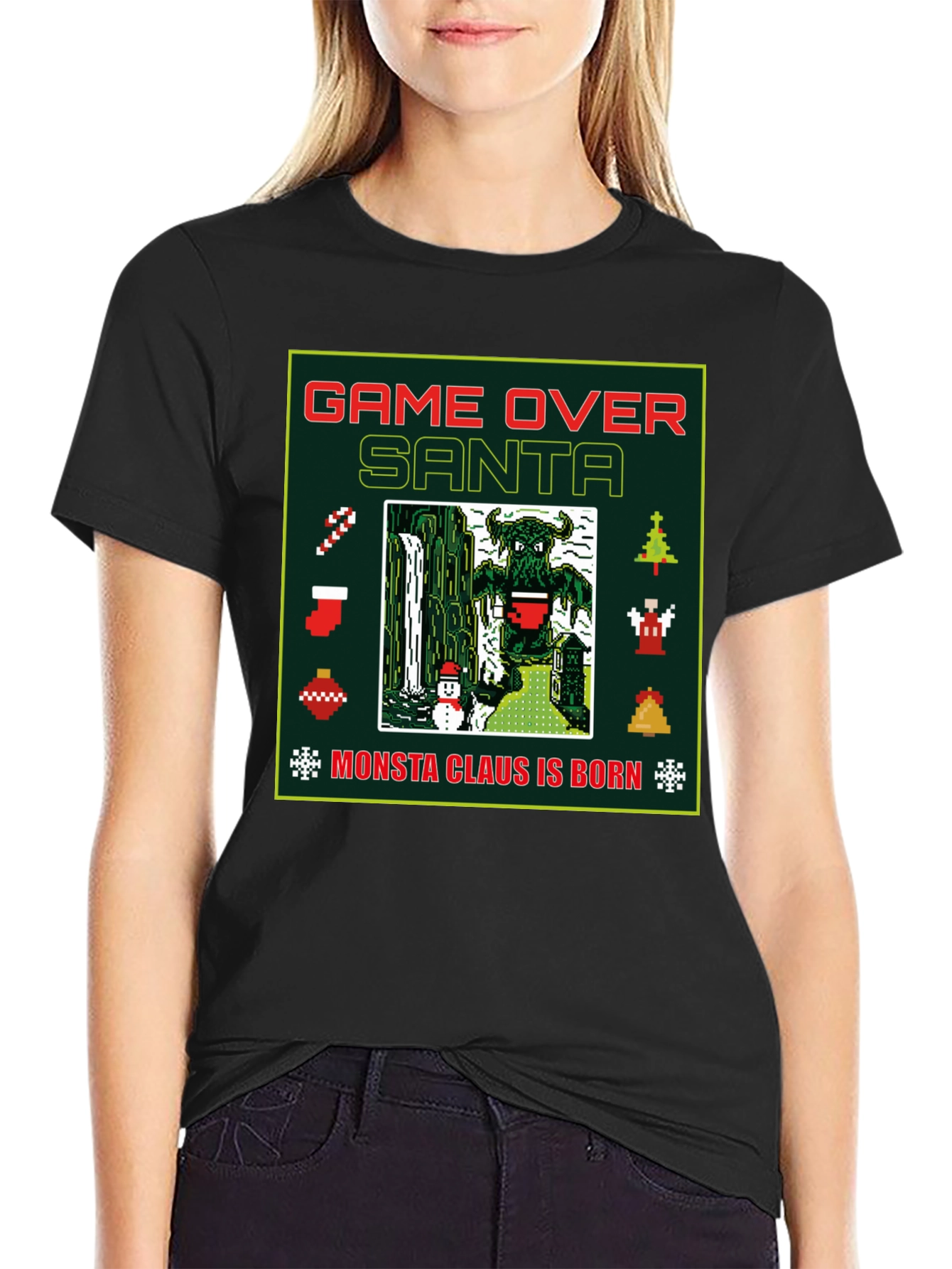 Game Over Santa T-Shirt - Monsta Claus is Born