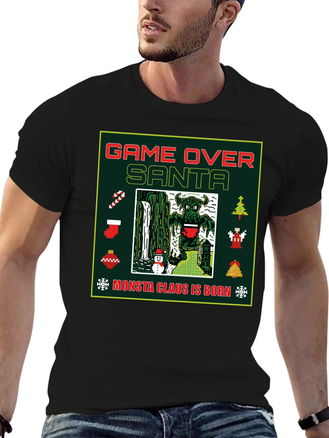 Game Over Santa T-Shirt - Monsta Claus is Born