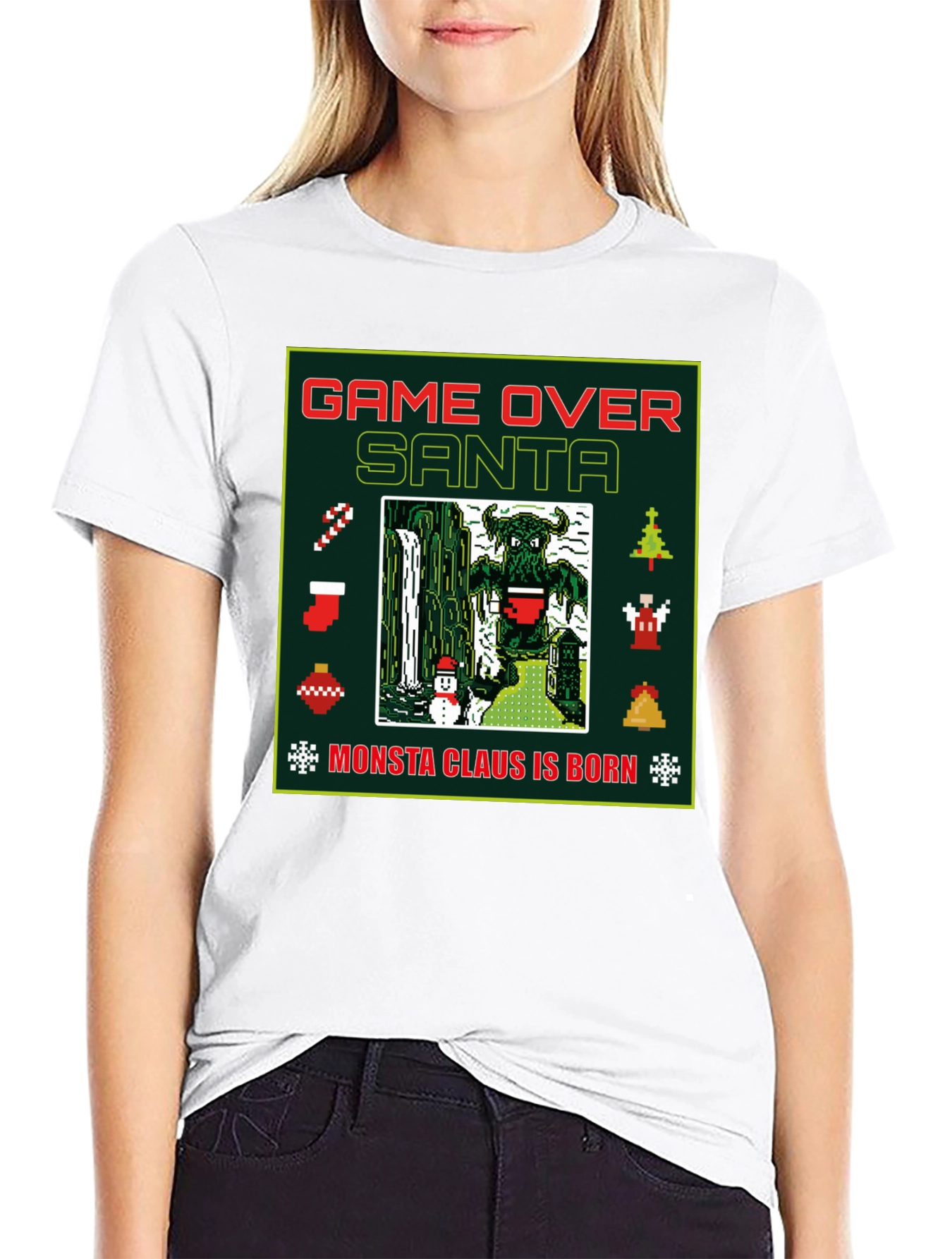 Game Over Santa T-Shirt - Monsta Claus is Born