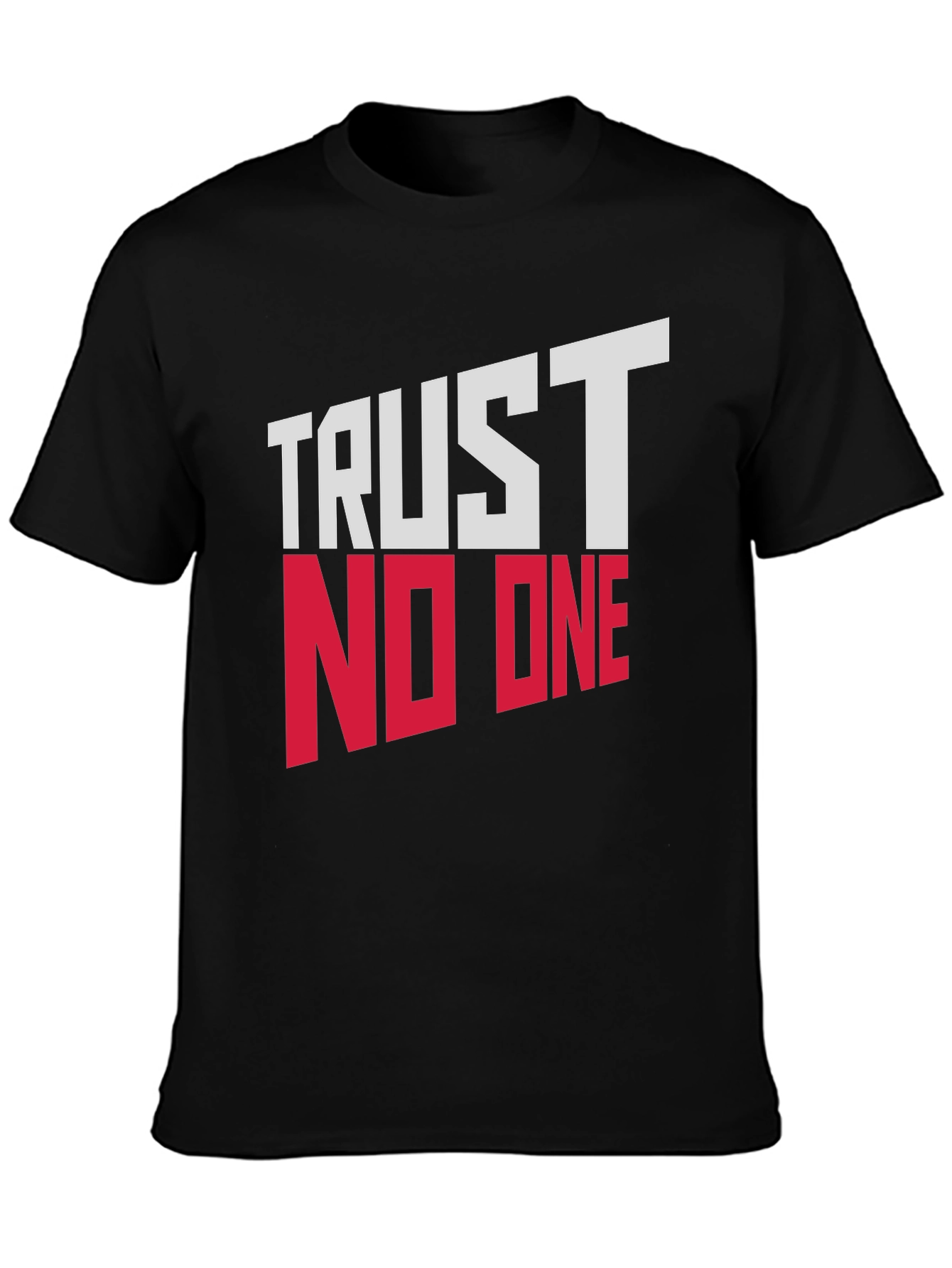 Trust No One Graphic Print Black T-Shirt