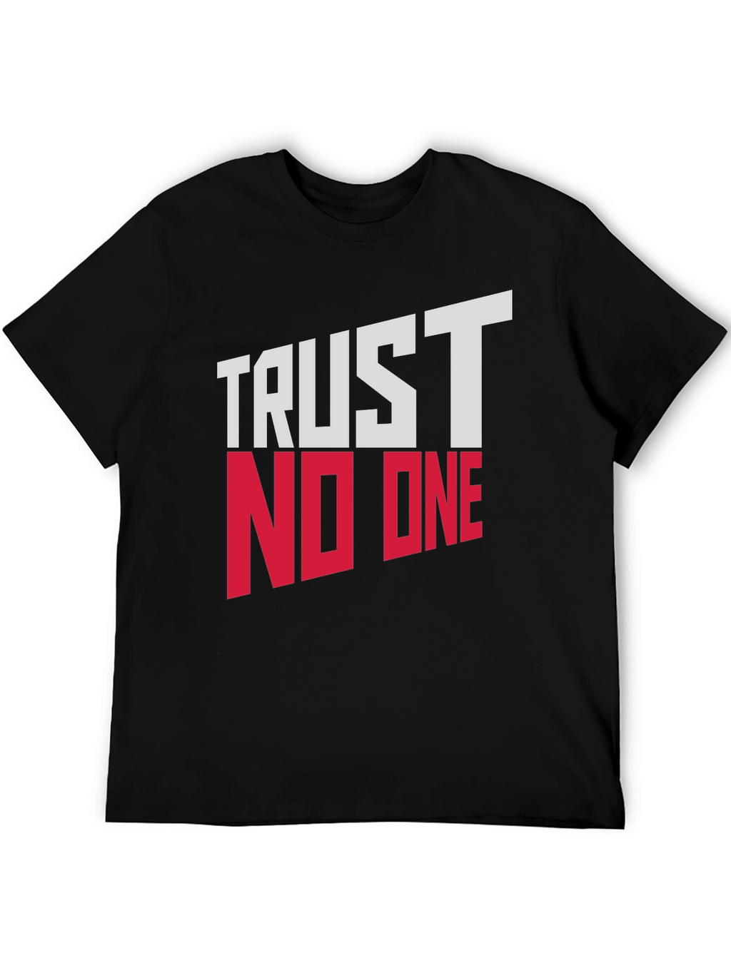 Trust No One Graphic Print Black T-Shirt