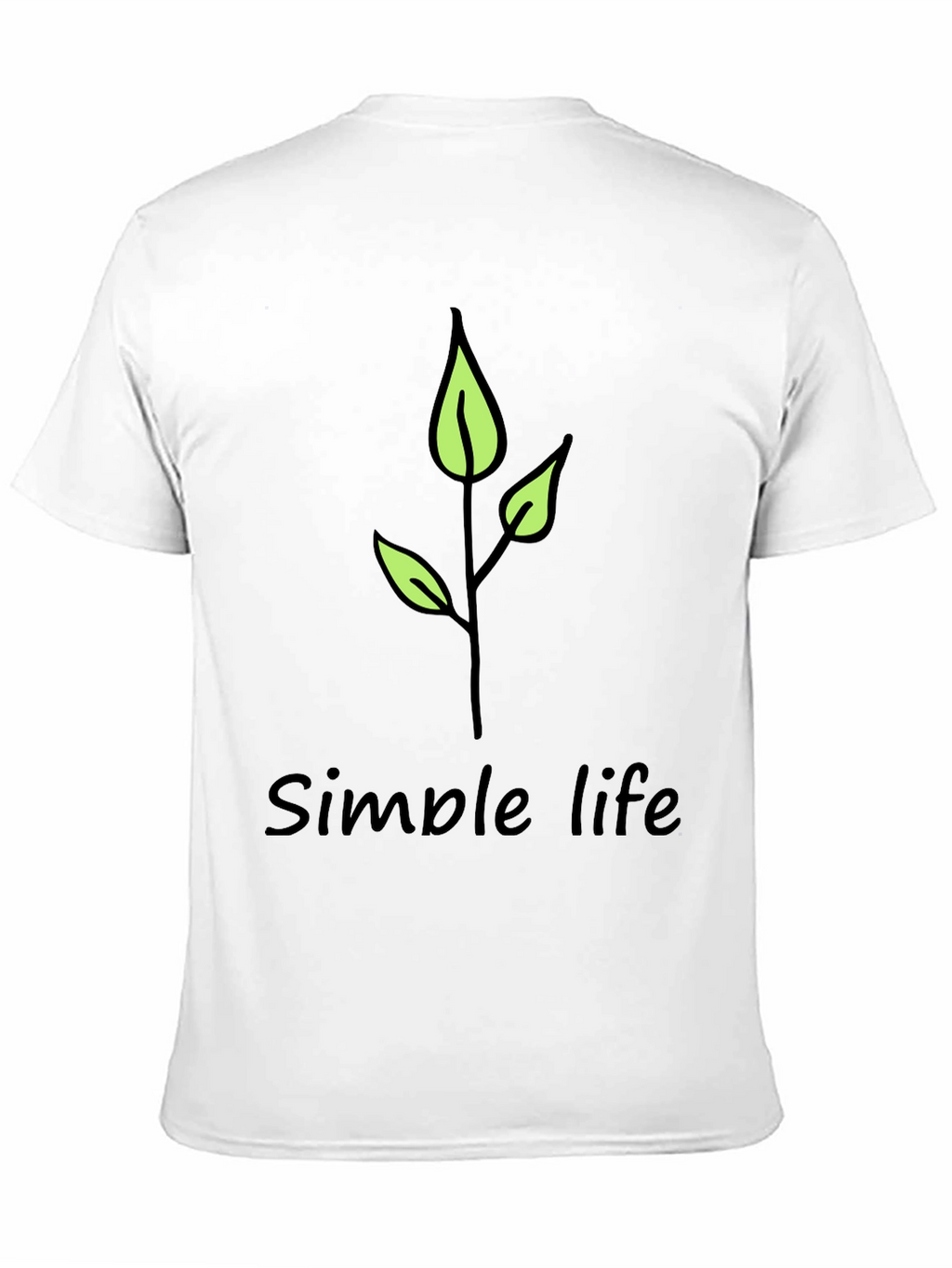 Simple Life Leaf Graphic Black T-Shirt