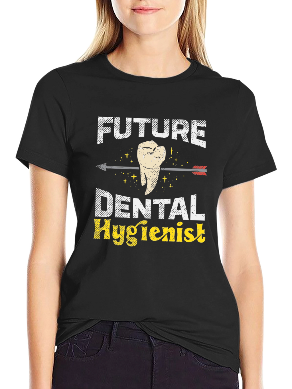 Future Dental Hygienist Black Graphic T-Shirt
