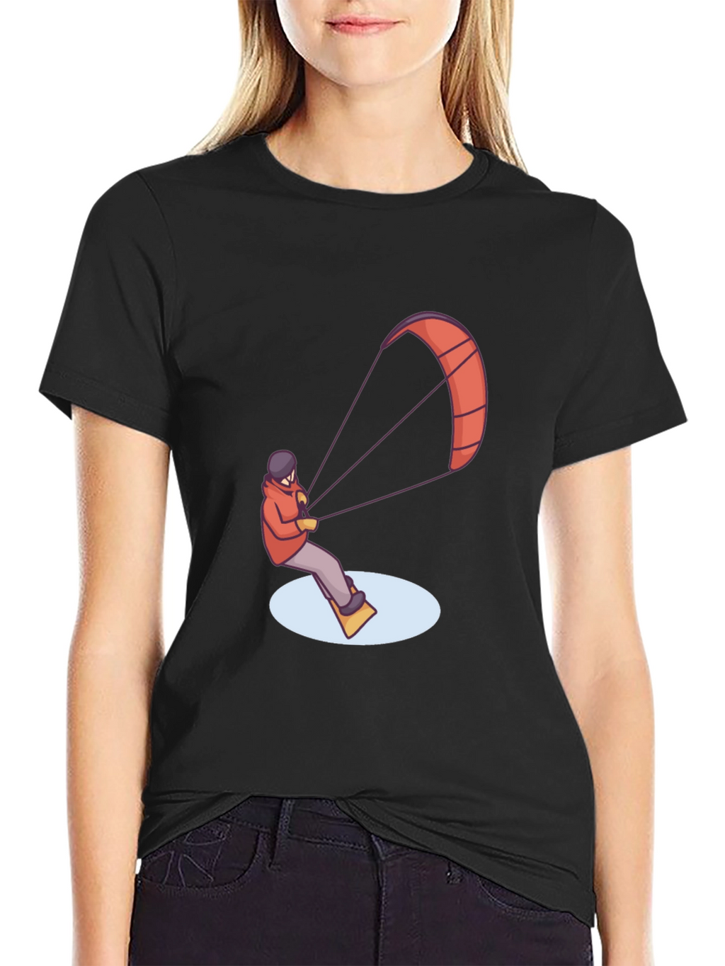 Kitesurfing Graphic Tee - Black