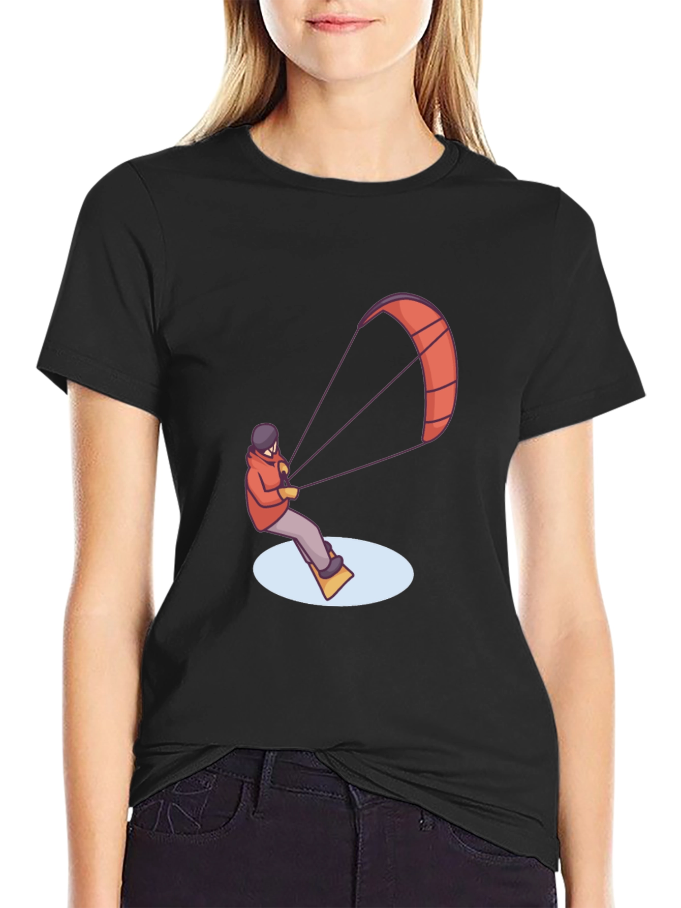 Kitesurfing Graphic Tee - Black