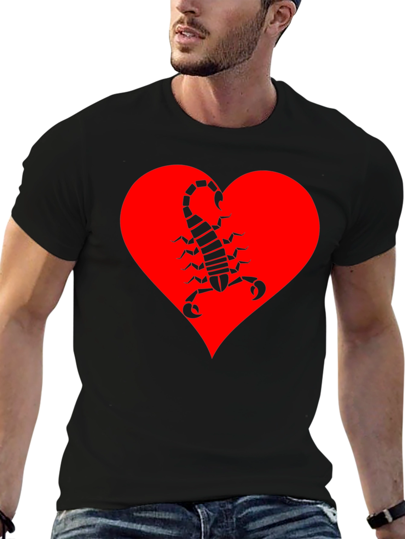 Scorpion Heart Graphic Black T-Shirt