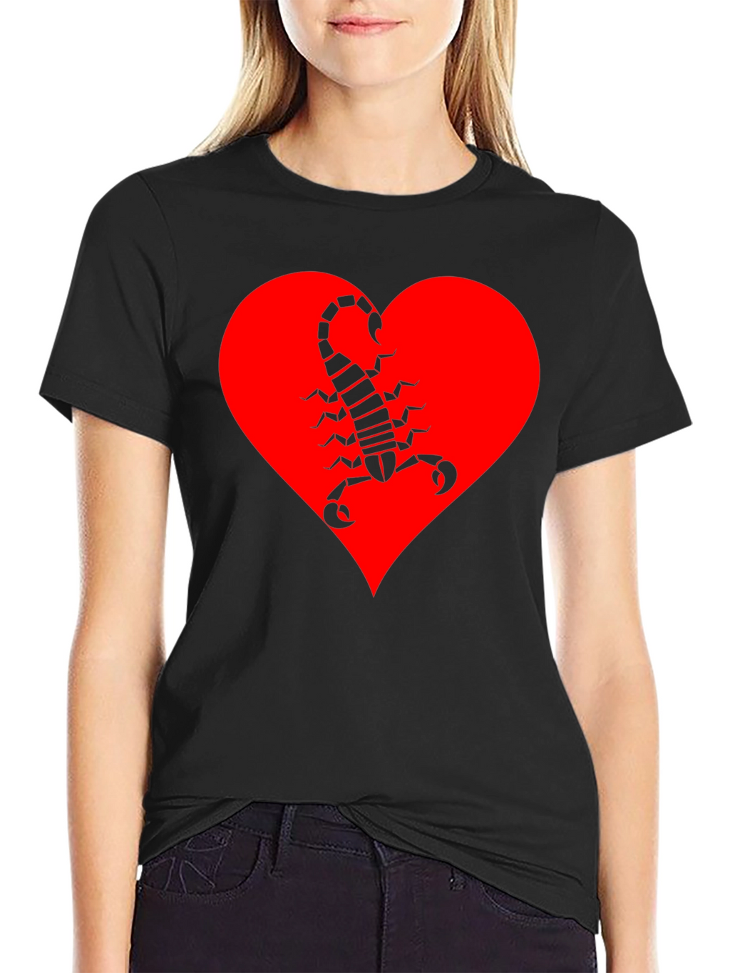 Scorpion Heart Graphic Black T-Shirt
