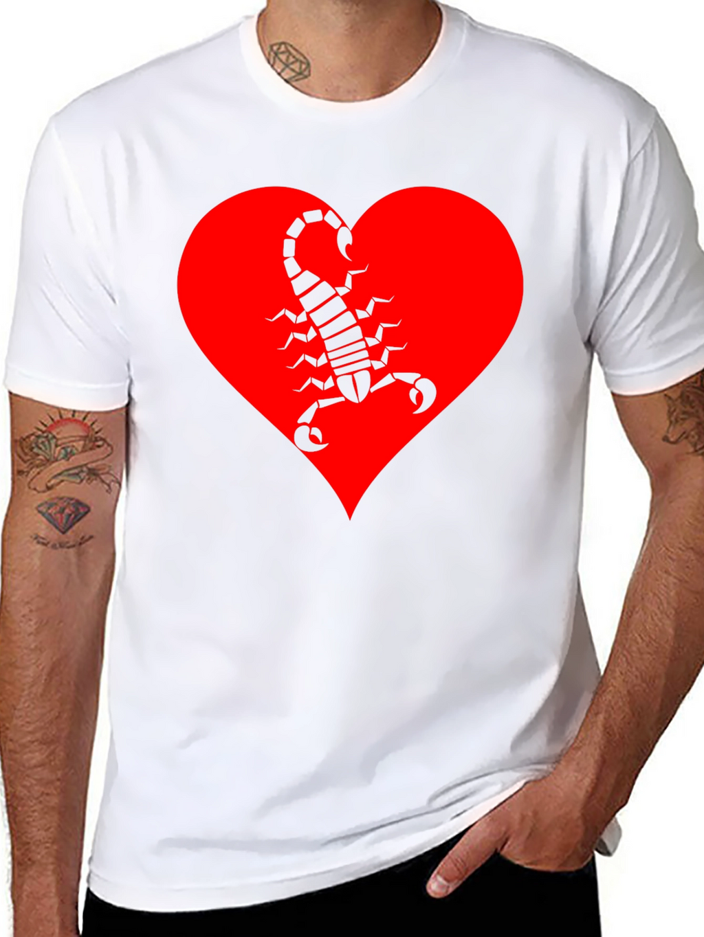Scorpion Heart Graphic Black T-Shirt