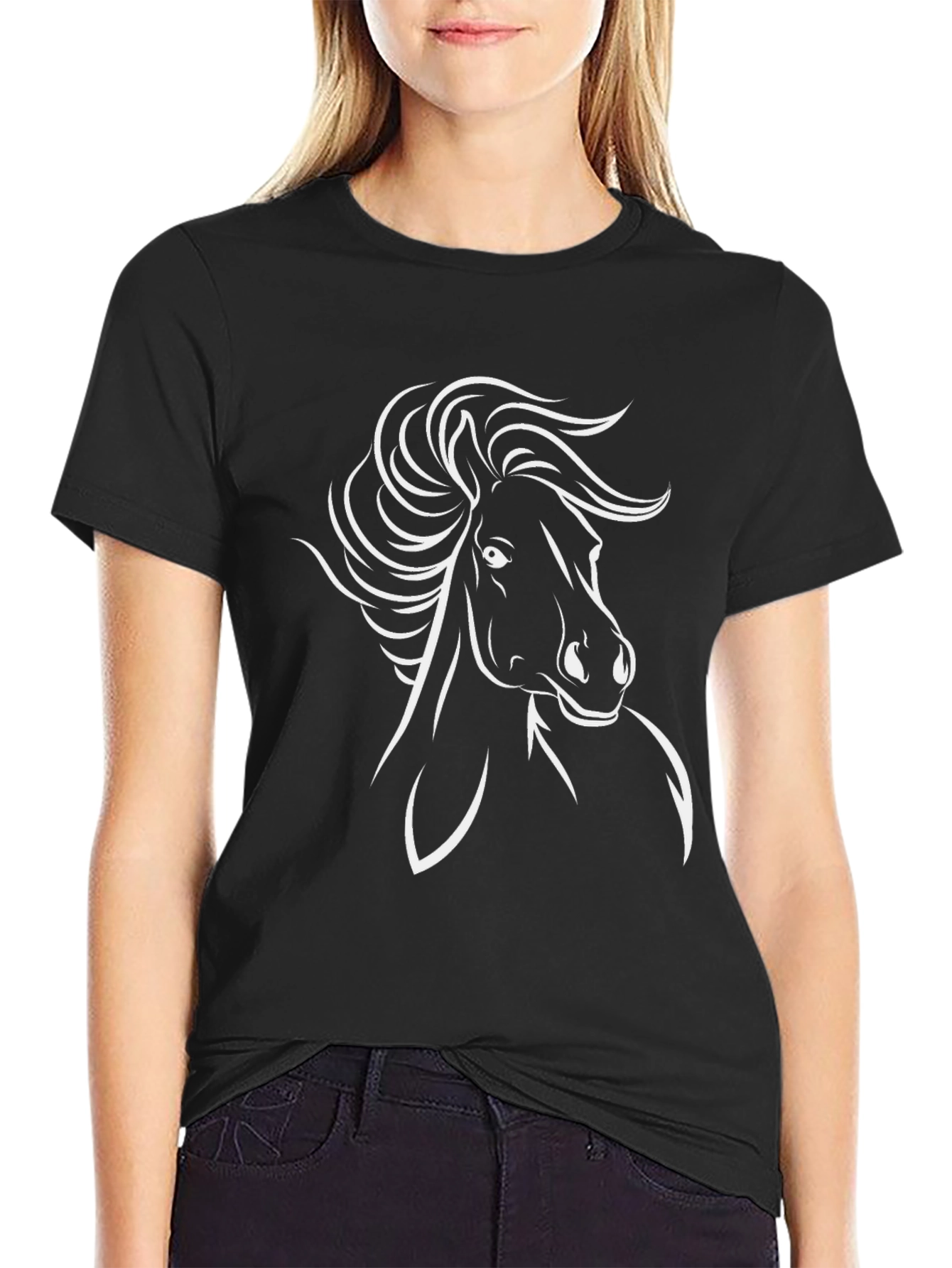 Black Horse Graphic Tee - Stylish Mens Casual Wear