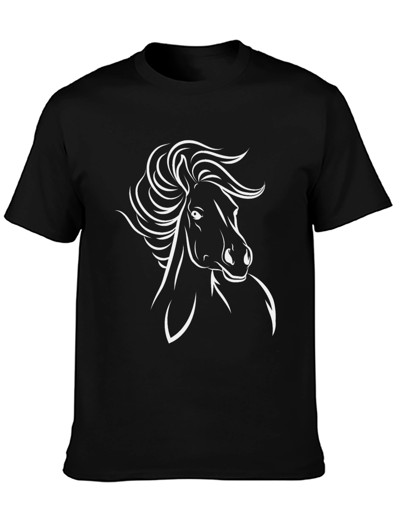 Black Horse Graphic Tee - Stylish Mens Casual Wear