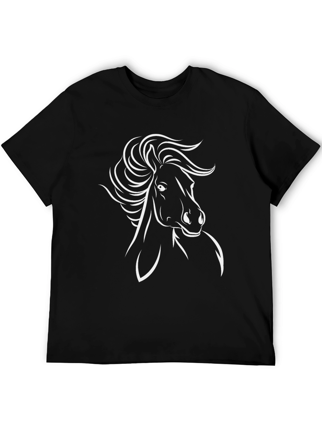 Black Horse Graphic Tee - Stylish Mens Casual Wear