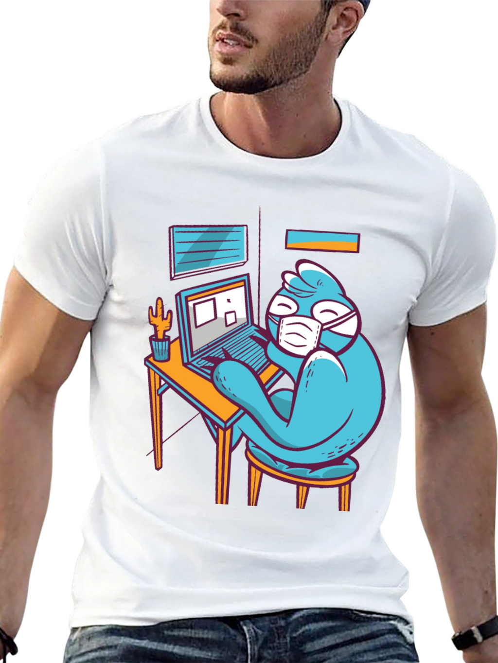 Stay Home Work T-Shirt - Funny Bird Design