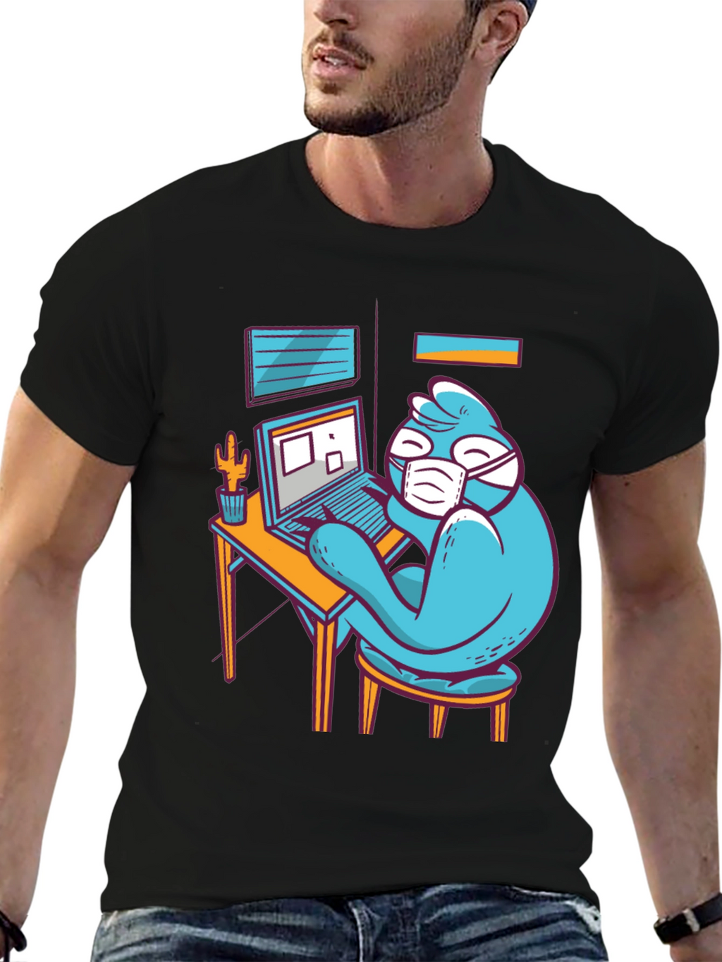 Stay Home Work T-Shirt - Funny Bird Design