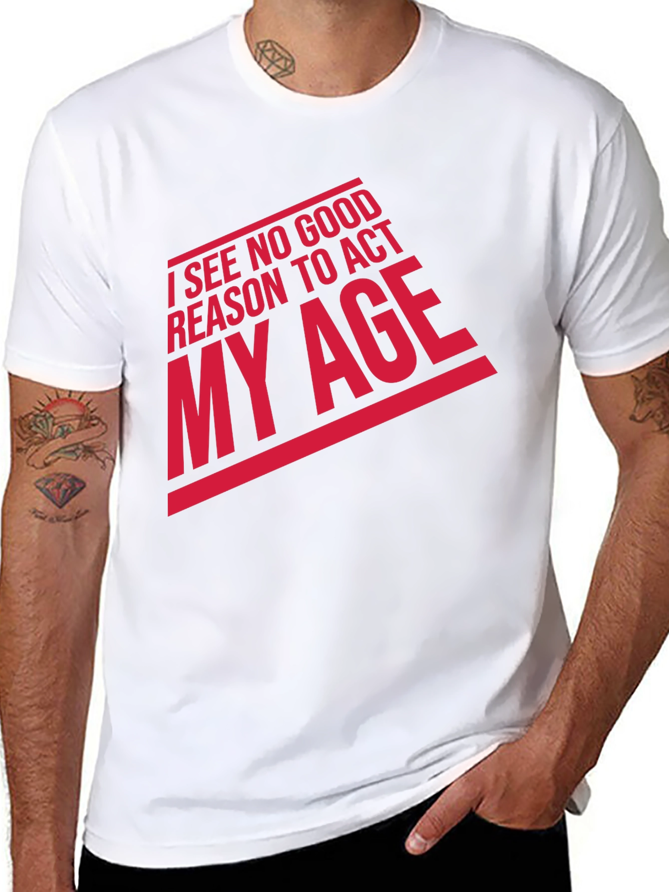 Funny Act My Age Graphic Tee - Black