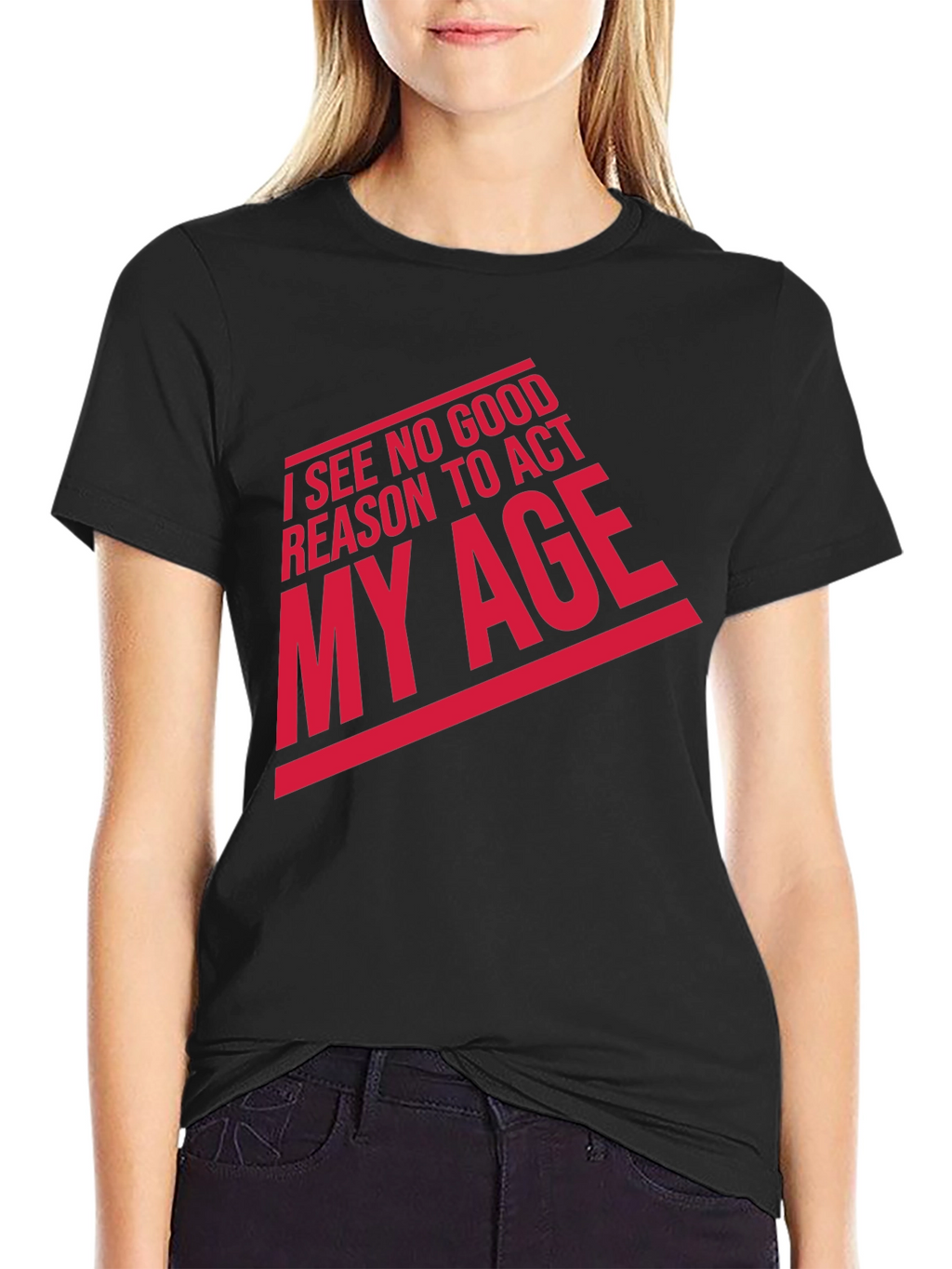Funny Act My Age Graphic Tee - Black