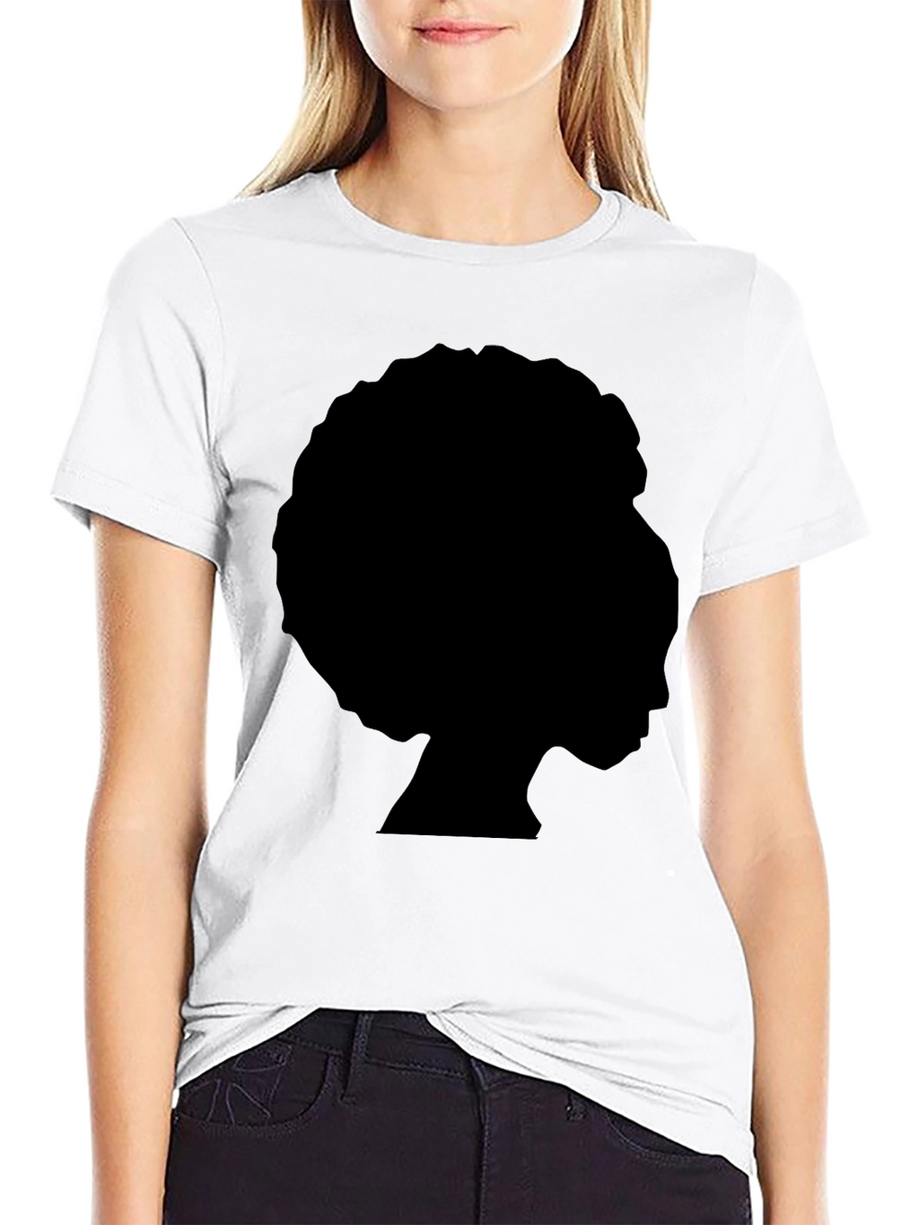 Afro Silhouette Graphic Tee - Cool Black T-Shirt