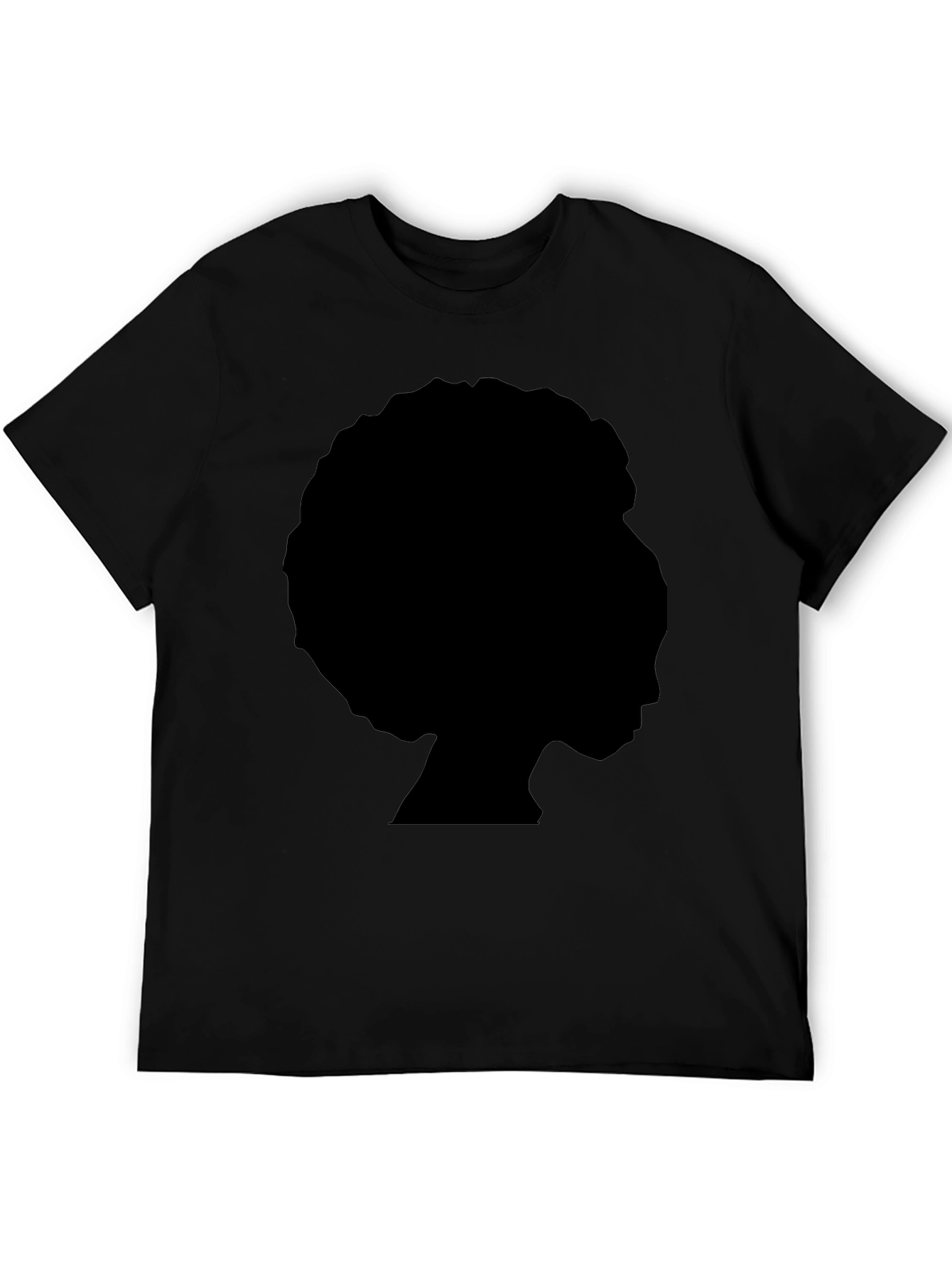 Afro Silhouette Graphic Tee - Cool Black T-Shirt