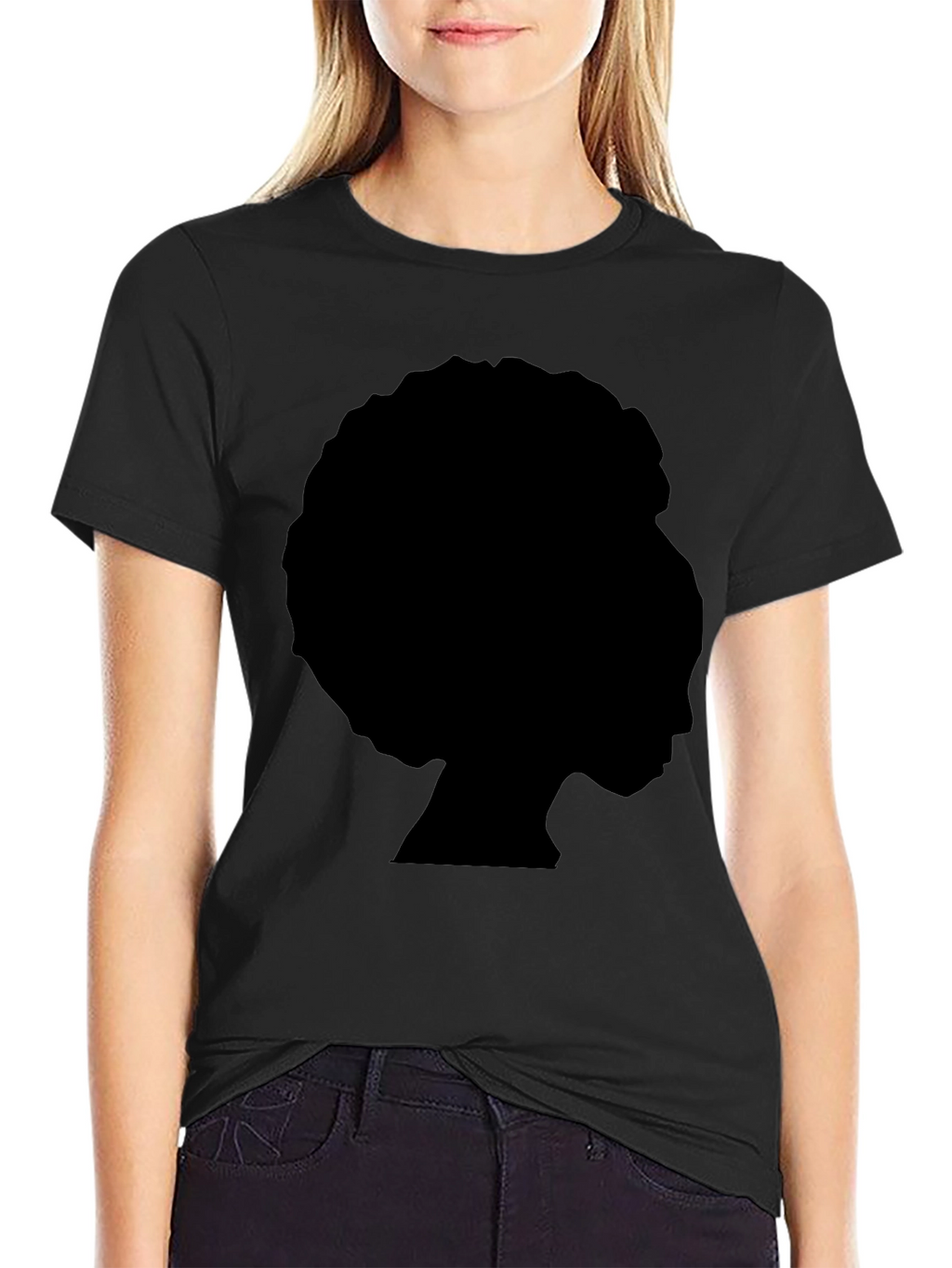 Afro Silhouette Graphic Tee - Cool Black T-Shirt