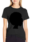 Afro Silhouette Graphic Tee - Cool Black T-Shirt