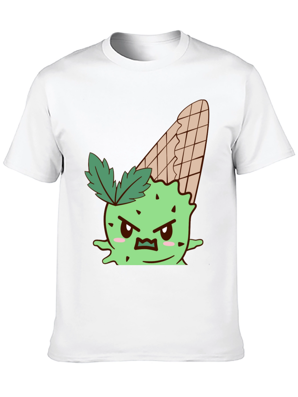 Mens Black T-Shirt with Angry Ice Cream Cone Graphic