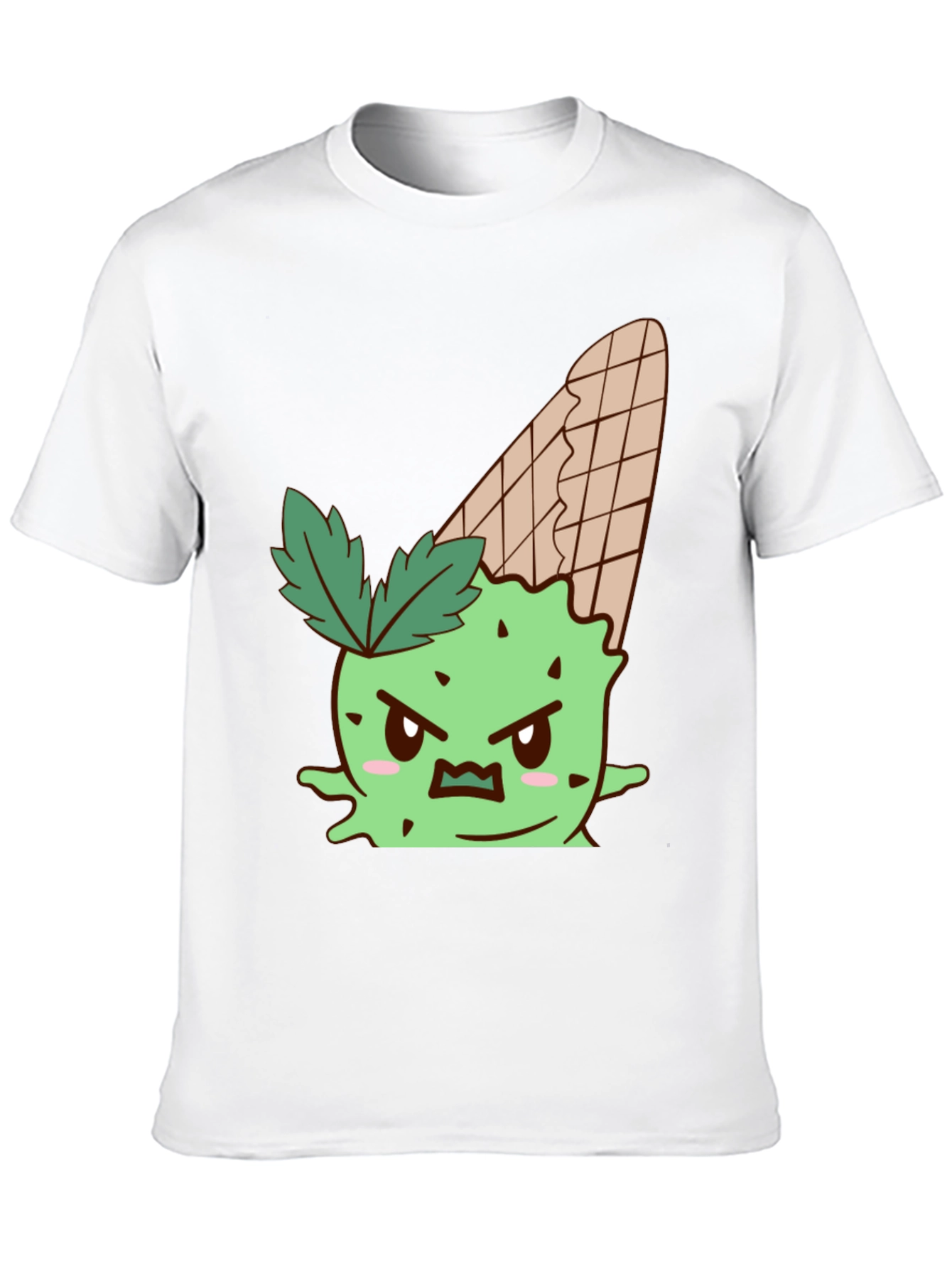 Mens Black T-Shirt with Angry Ice Cream Cone Graphic