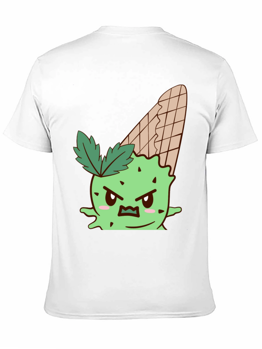 Mens Black T-Shirt with Angry Ice Cream Cone Graphic