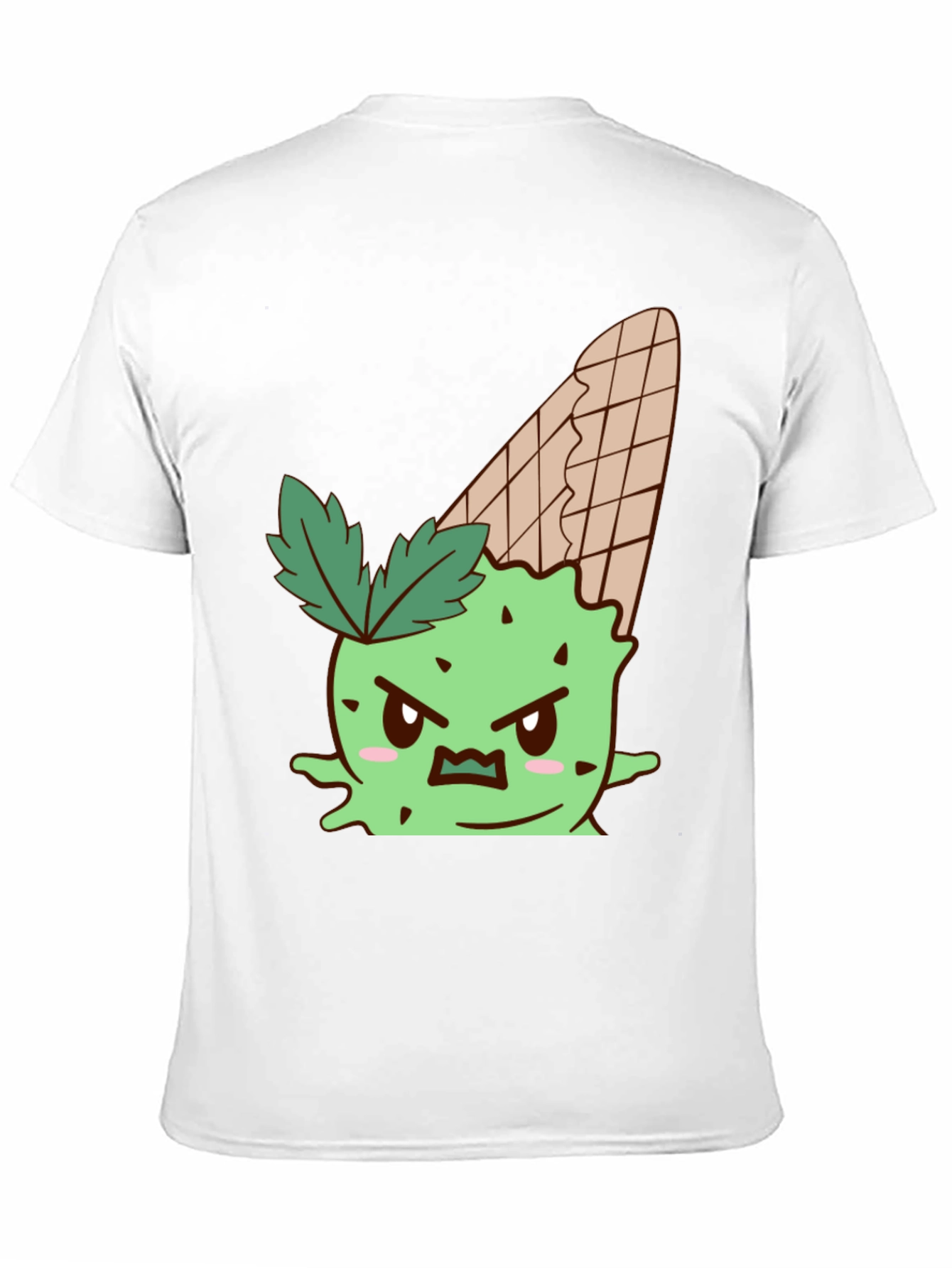 Mens Black T-Shirt with Angry Ice Cream Cone Graphic