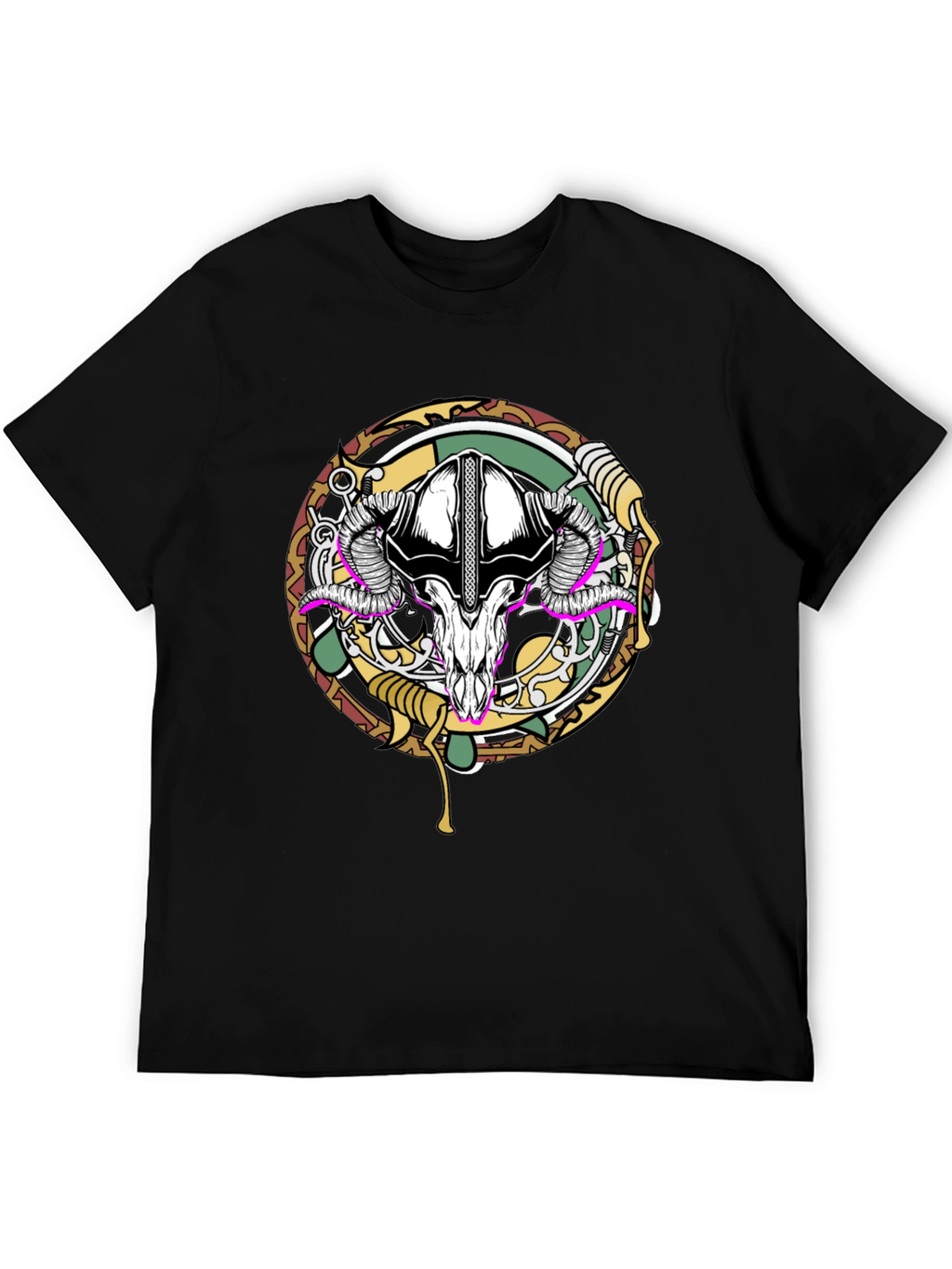 Skull Graphic Print Black T-Shirt