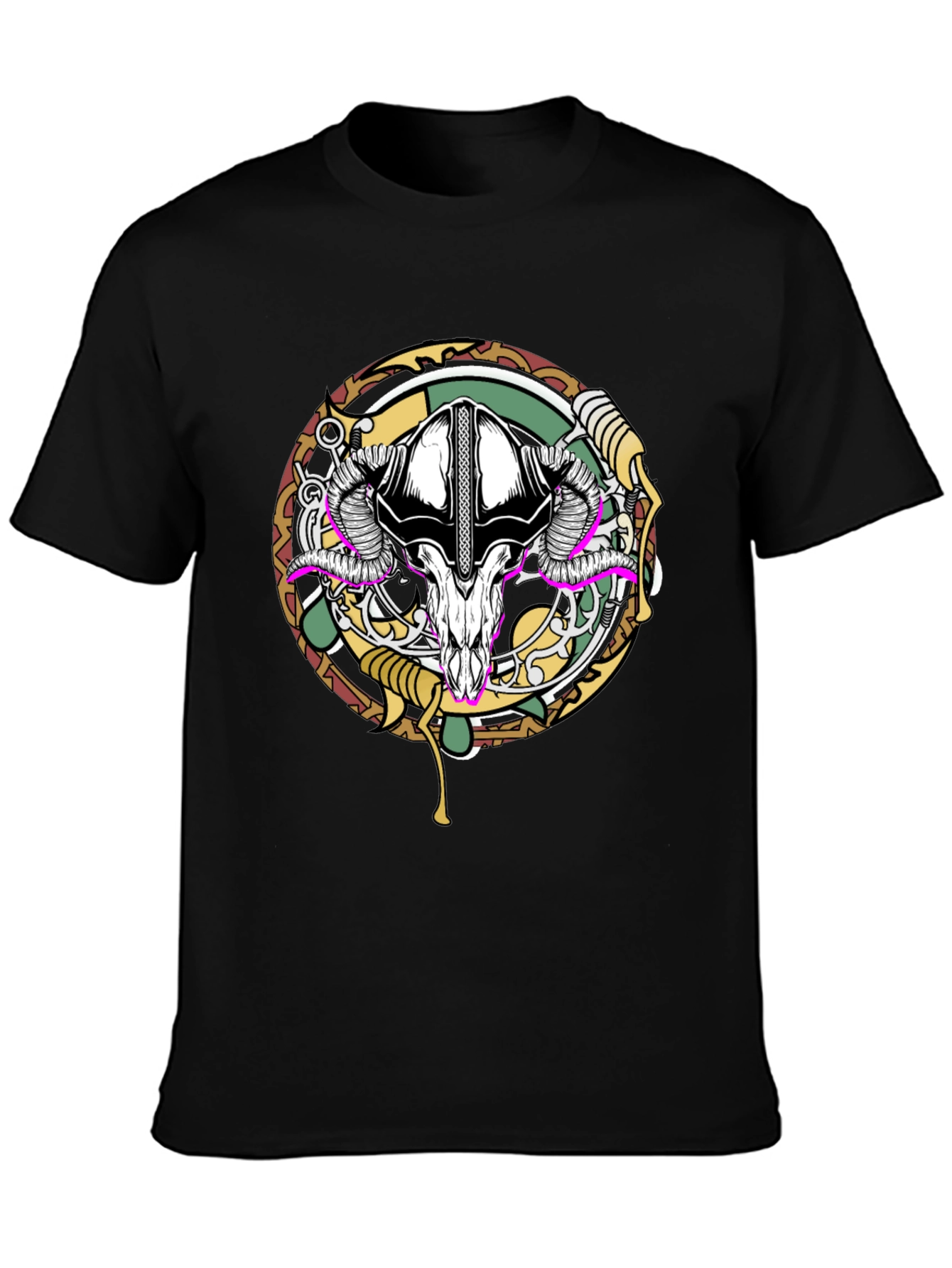 Skull Graphic Print Black T-Shirt