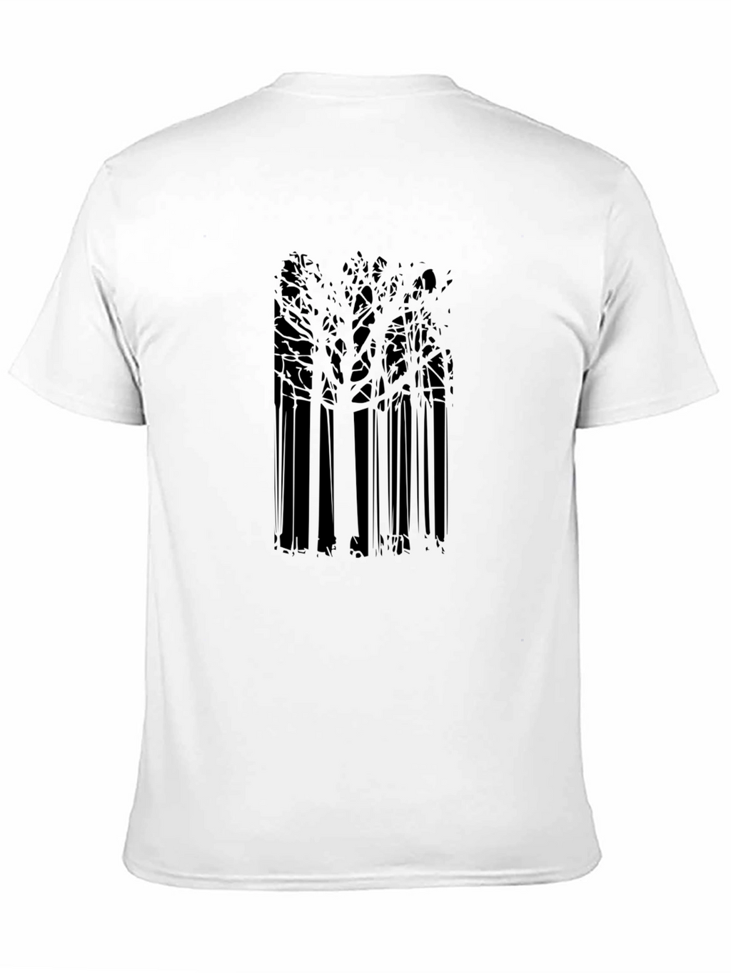 Mens Black T-Shirt with Dark Forest Graphic