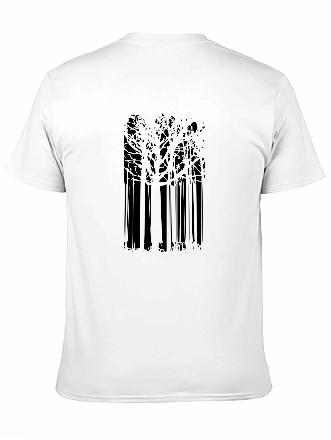 Mens Black T-Shirt with Dark Forest Graphic
