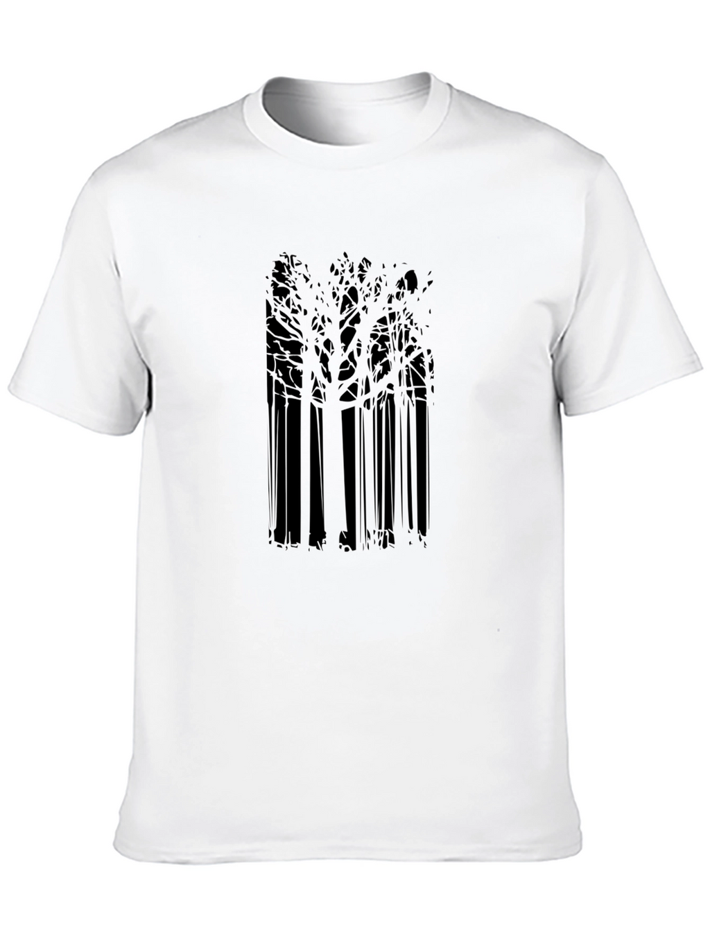 Mens Black T-Shirt with Dark Forest Graphic