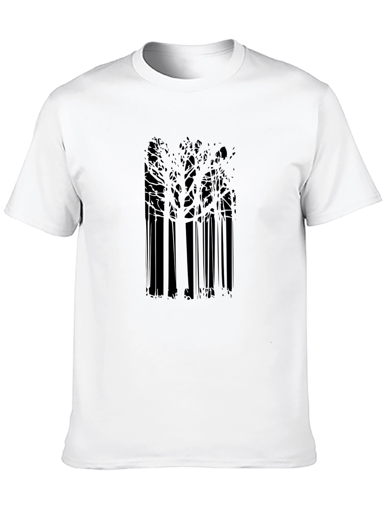 Mens Black T-Shirt with Dark Forest Graphic