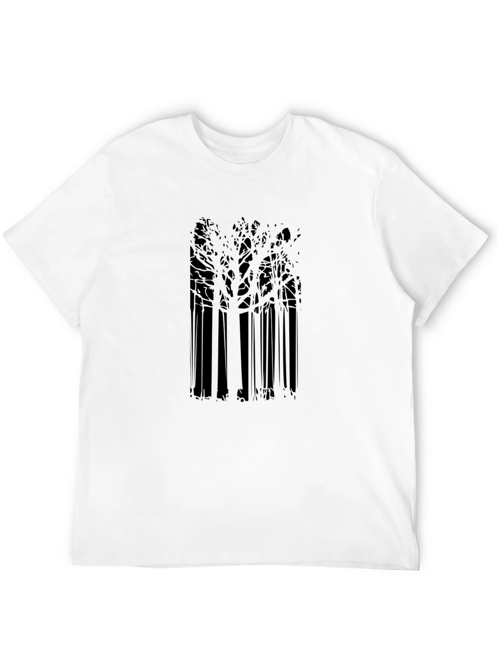 Mens Black T-Shirt with Dark Forest Graphic