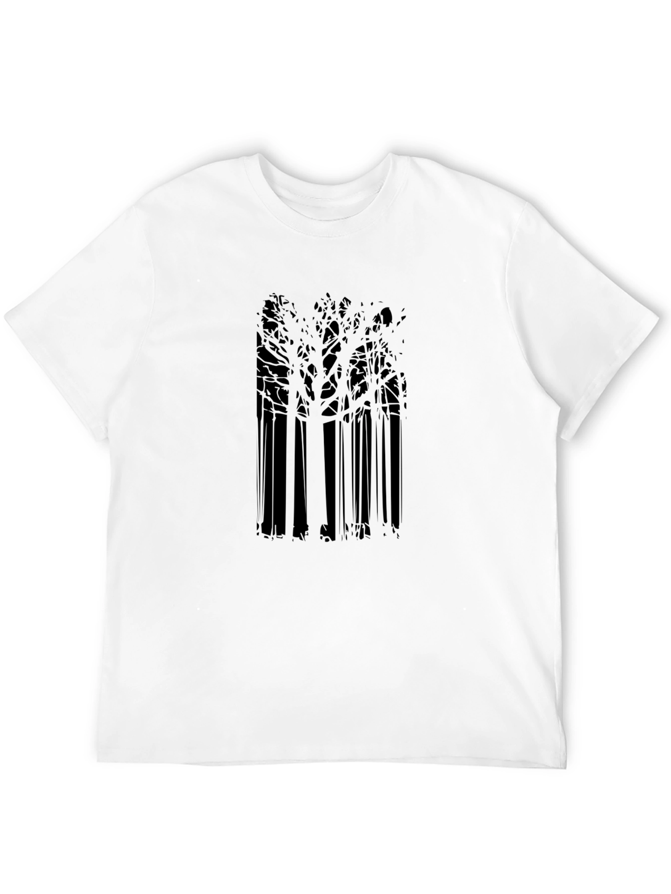 Mens Black T-Shirt with Dark Forest Graphic