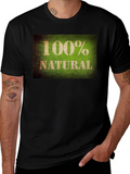 100% Natural Graphic Tee - Soft Black Cotton T-Shirt