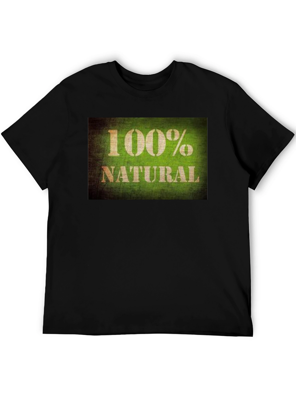 100% Natural Graphic Tee - Soft Black Cotton T-Shirt
