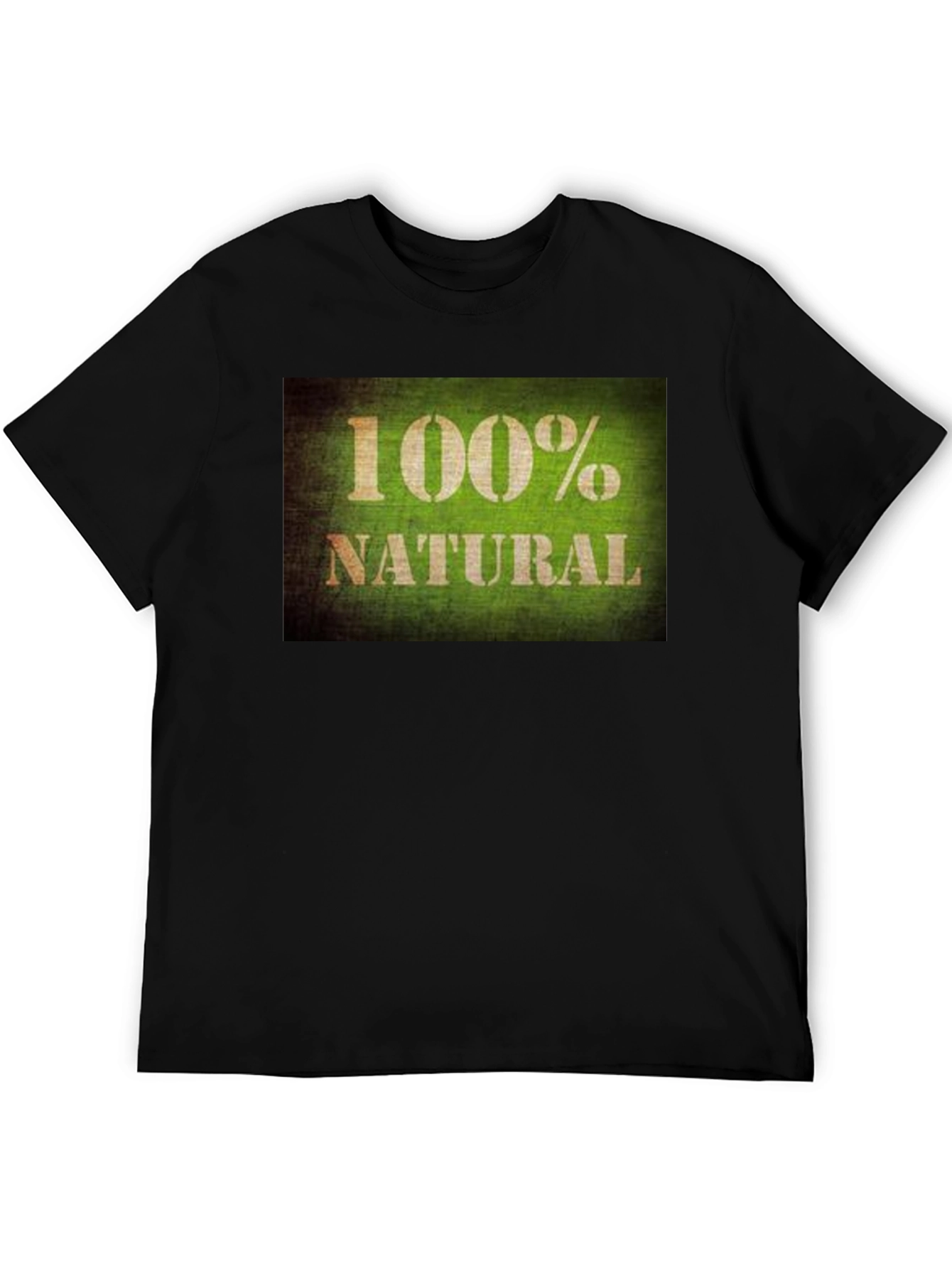 100% Natural Graphic Tee - Soft Black Cotton T-Shirt
