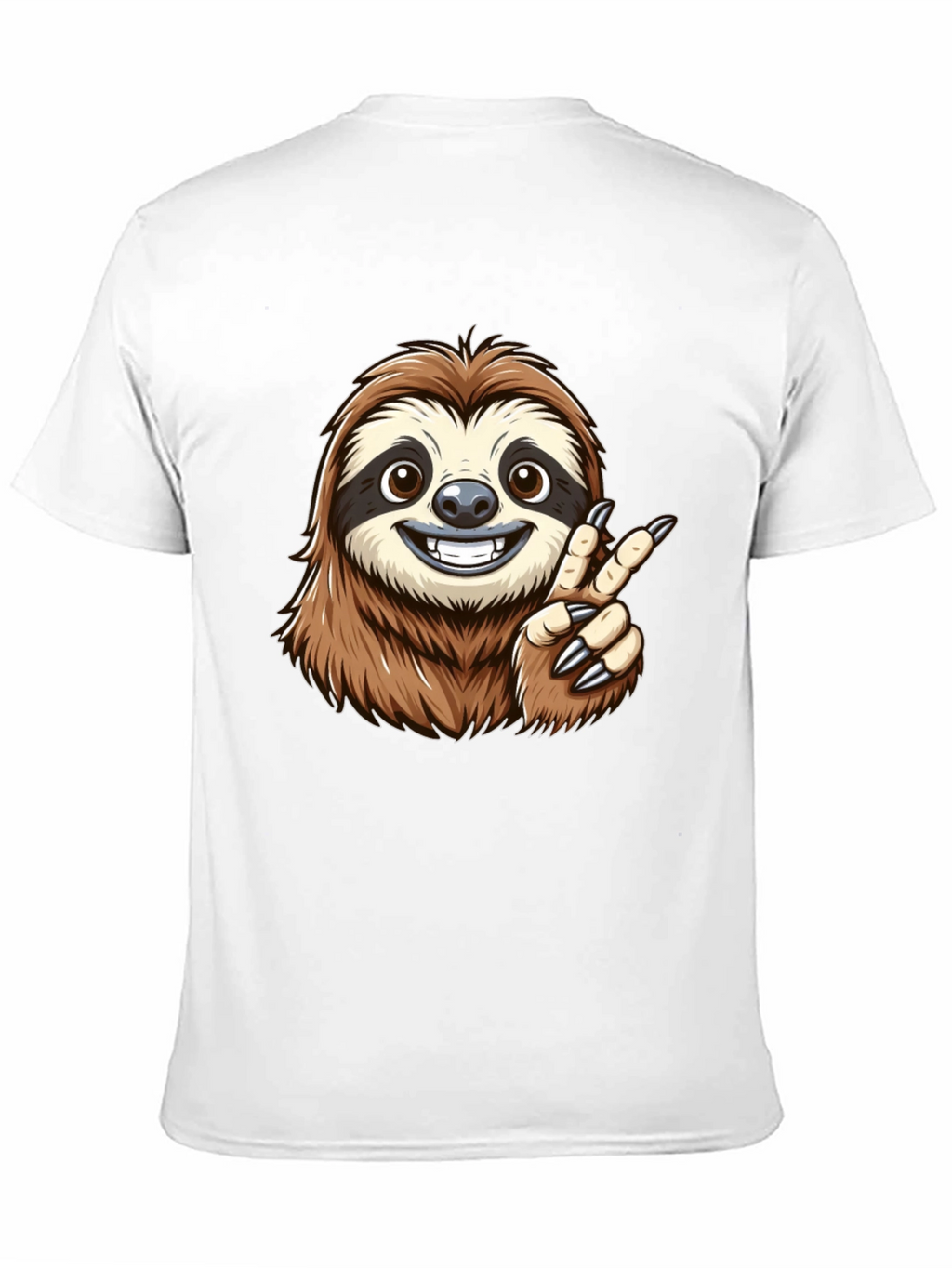 Sloth Peace Sign Black T-Shirt