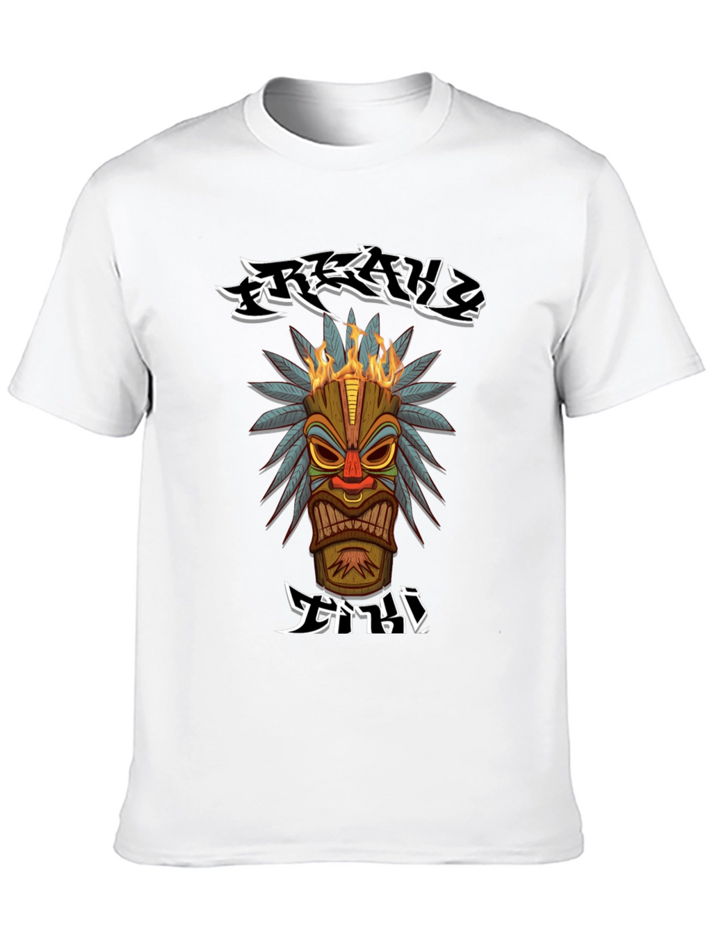 Tribal Tiki Head Graphic T-Shirt
