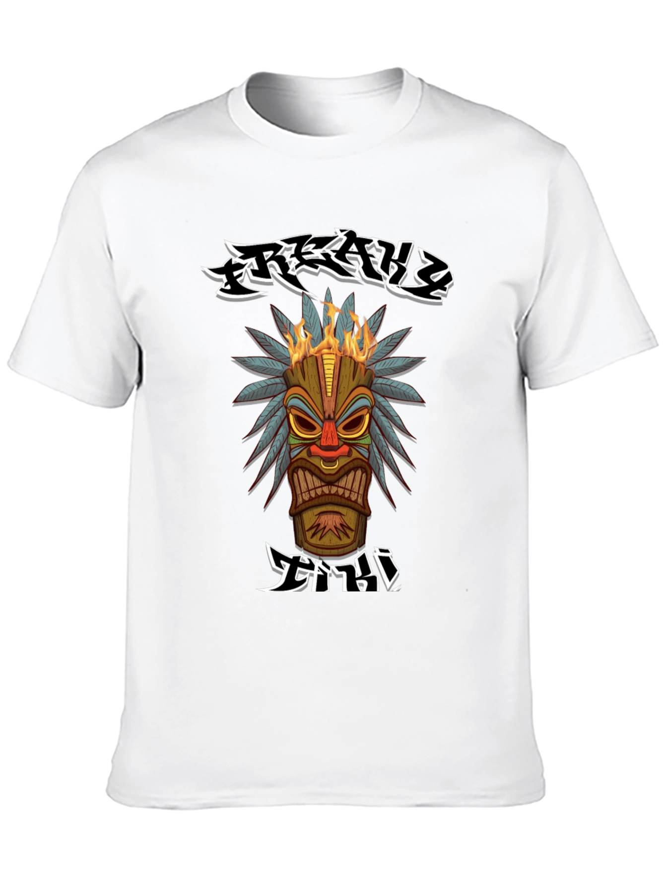 Tribal Tiki Head Graphic T-Shirt
