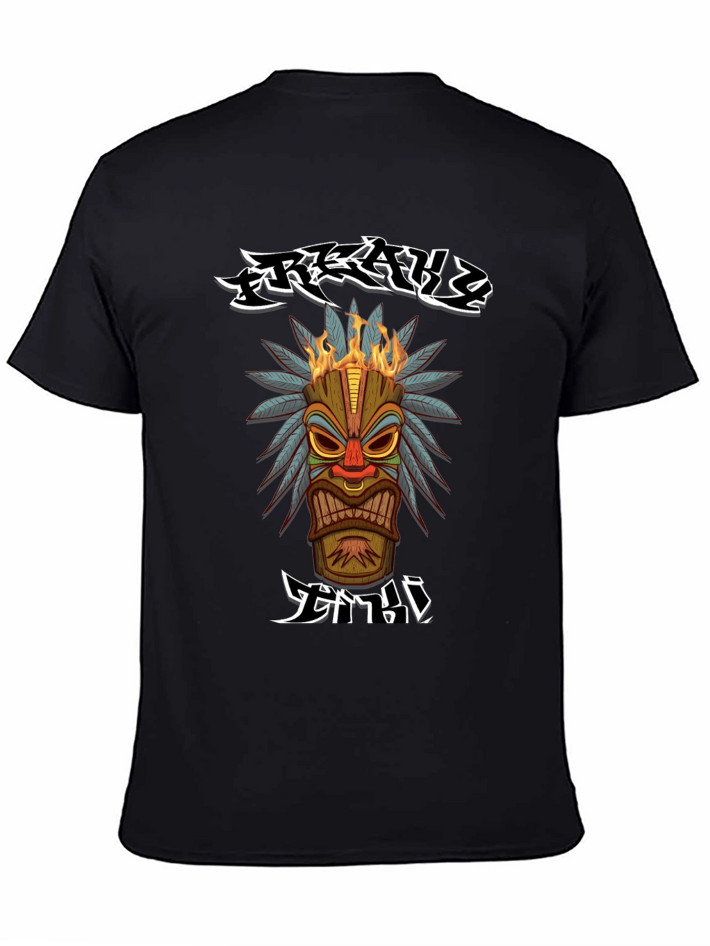 Tribal Tiki Head Graphic T-Shirt