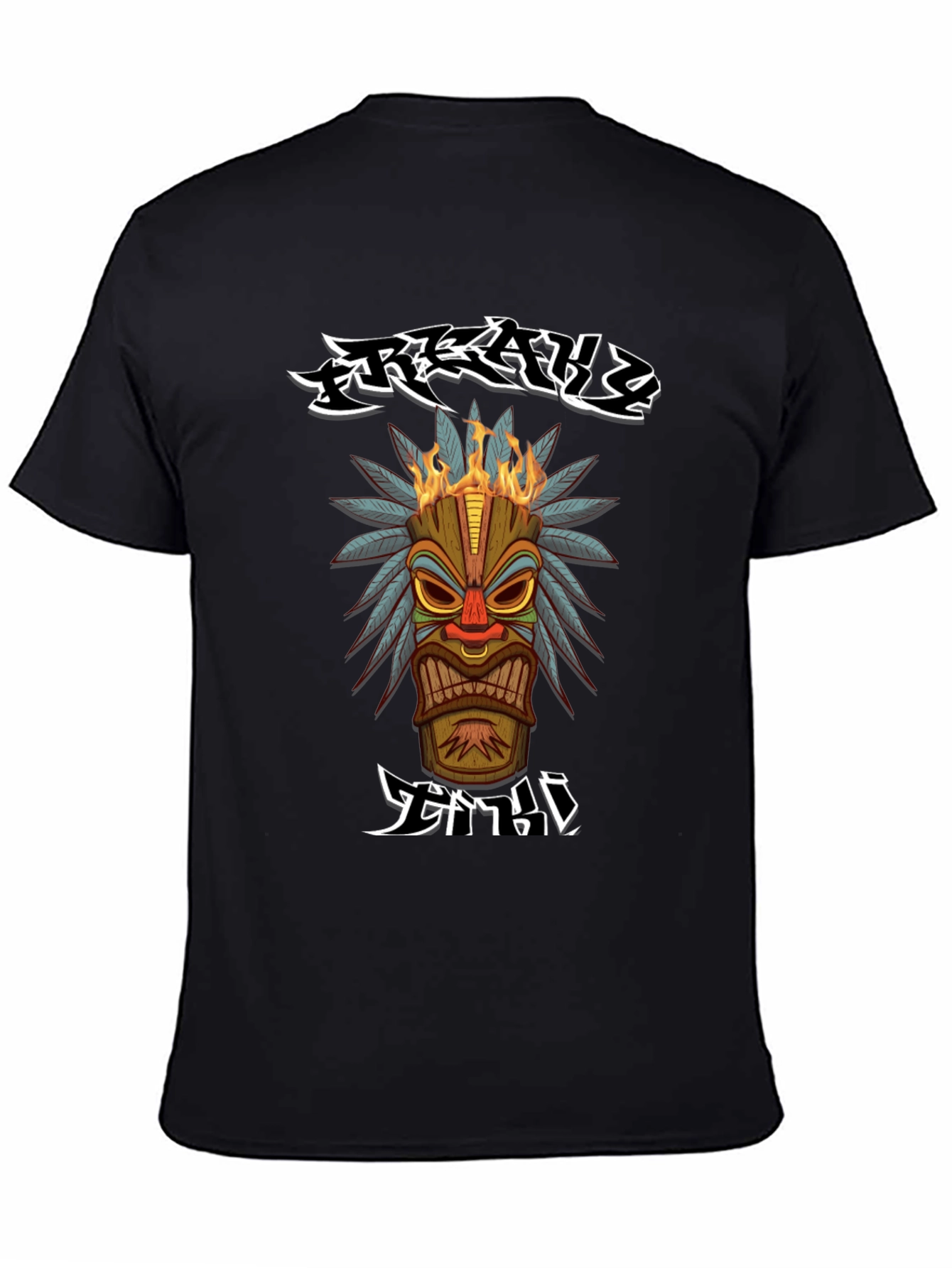 Tribal Tiki Head Graphic T-Shirt