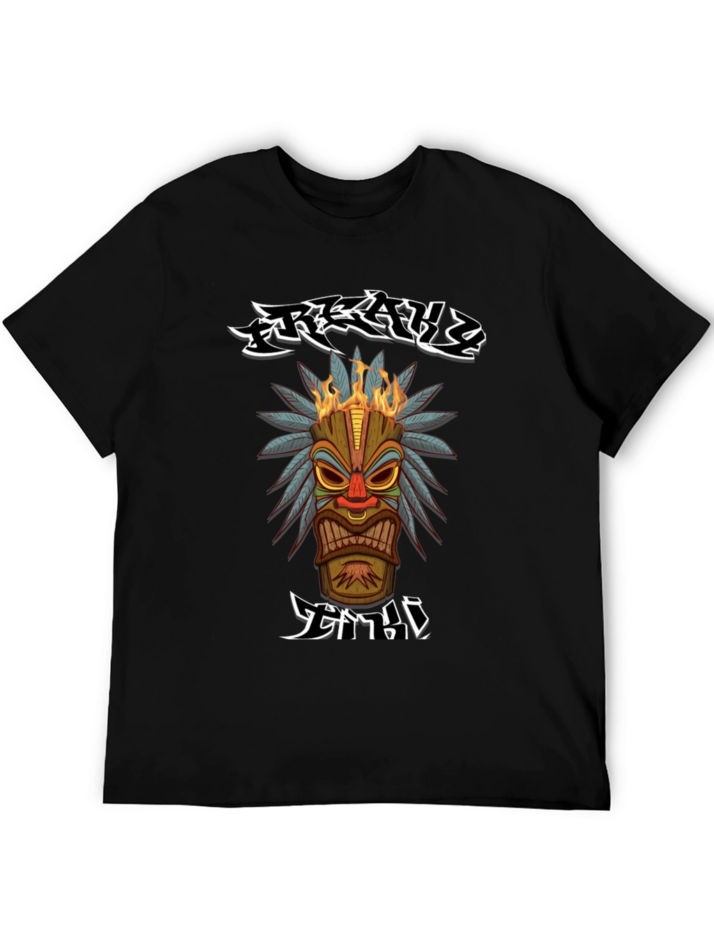 Tribal Tiki Head Graphic T-Shirt