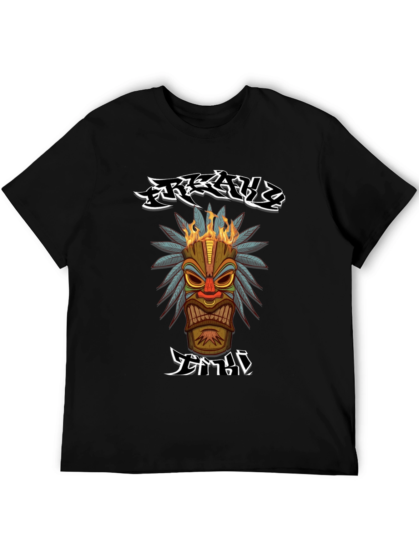 Tribal Tiki Head Graphic T-Shirt