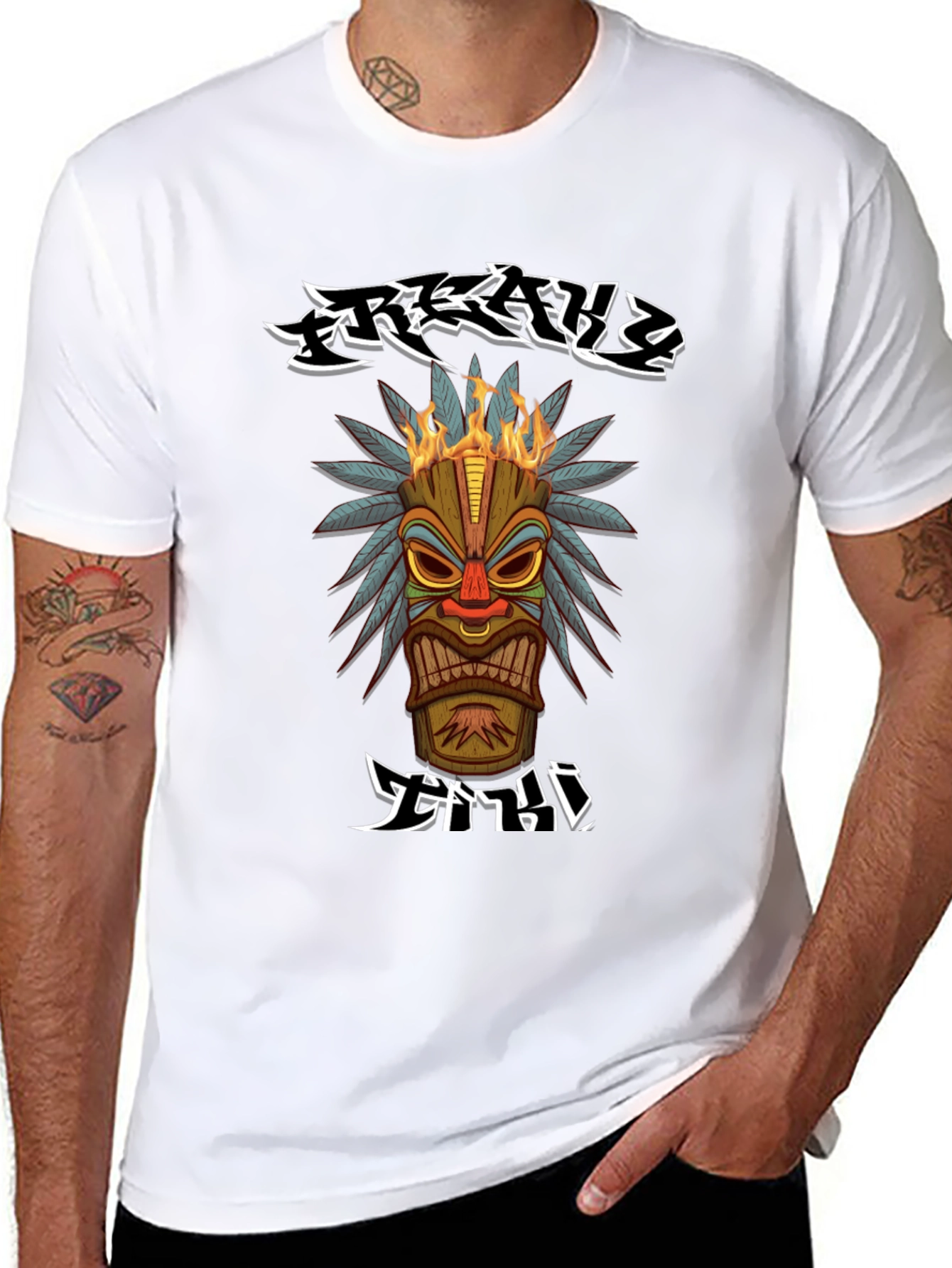 Tribal Tiki Head Graphic T-Shirt
