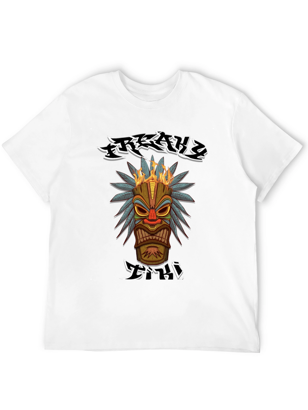 Tribal Tiki Head Graphic T-Shirt