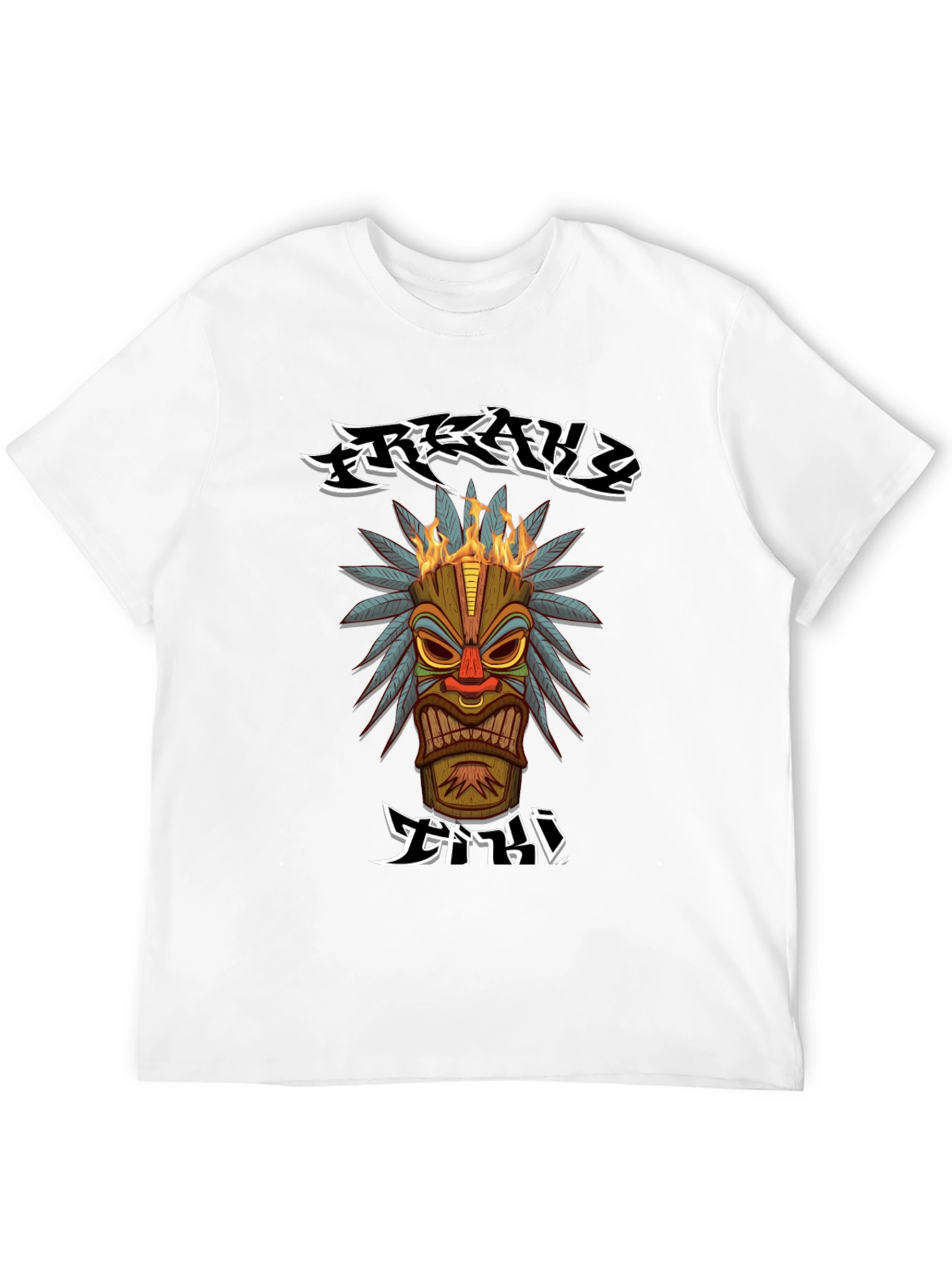 Tribal Tiki Head Graphic T-Shirt