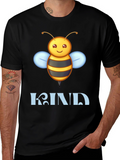 Be Kind Bee Graphic Tee - Black Cotton T-Shirt